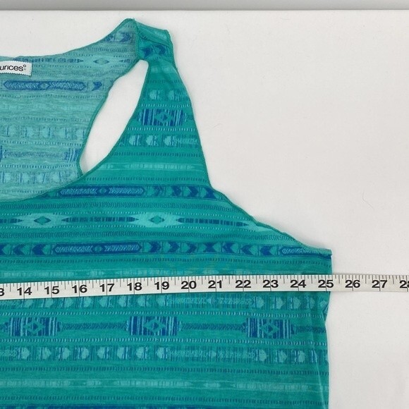 Maurices Womens Printed Stretch Scoop Neck Sleeveless Tank Top Green Size 3 - Picture 7 of 8